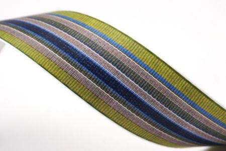 Зелена, синя та сіря смугаста тканинна стрічка набір_AI